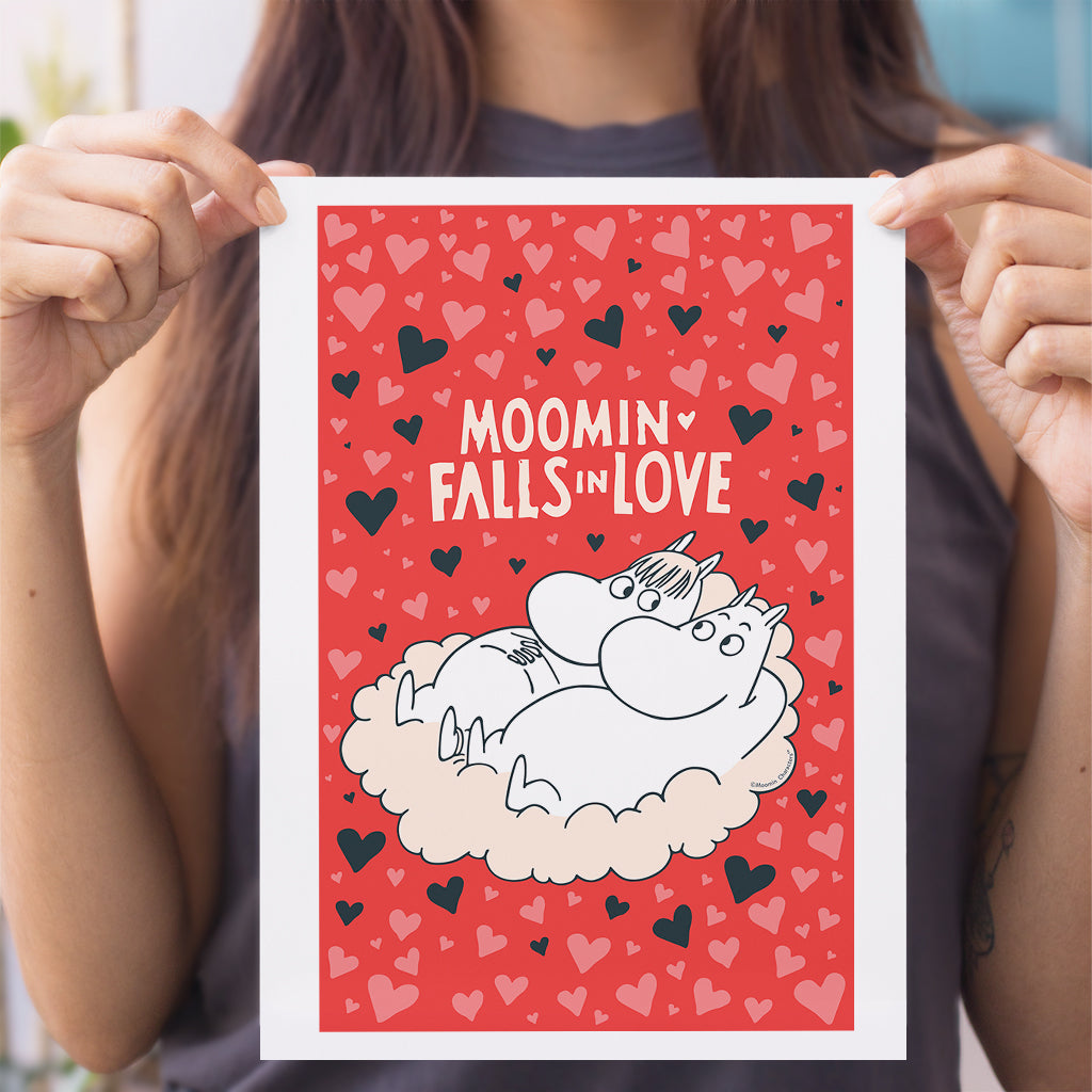 Moomin Heart Falls In Love Moomintroll & Snorkmaiden Print