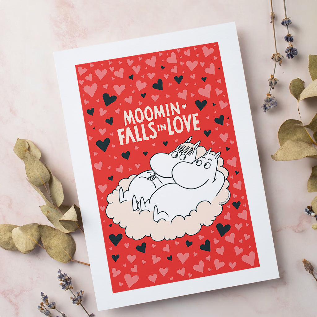 Moomin Heart Falls In Love Moomintroll & Snorkmaiden Print