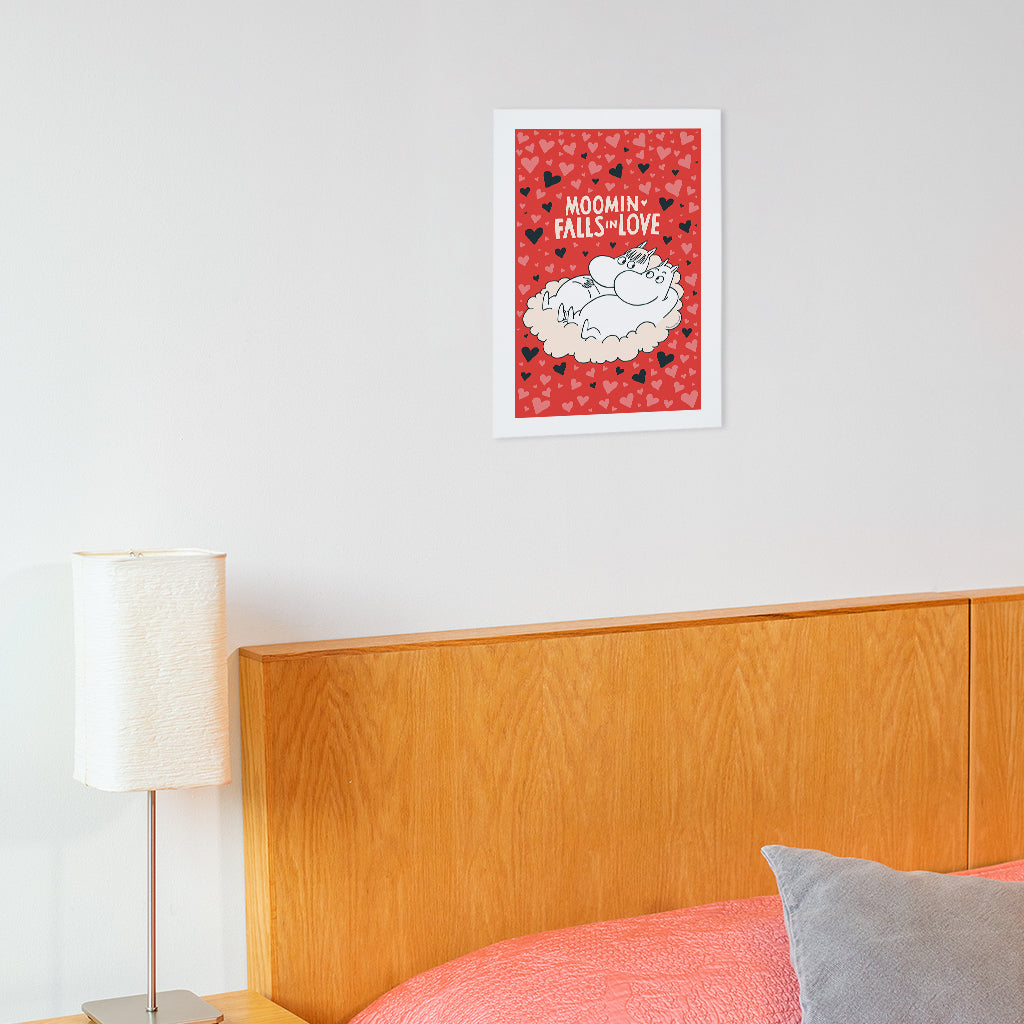Moomin Heart Falls In Love Moomintroll & Snorkmaiden Print