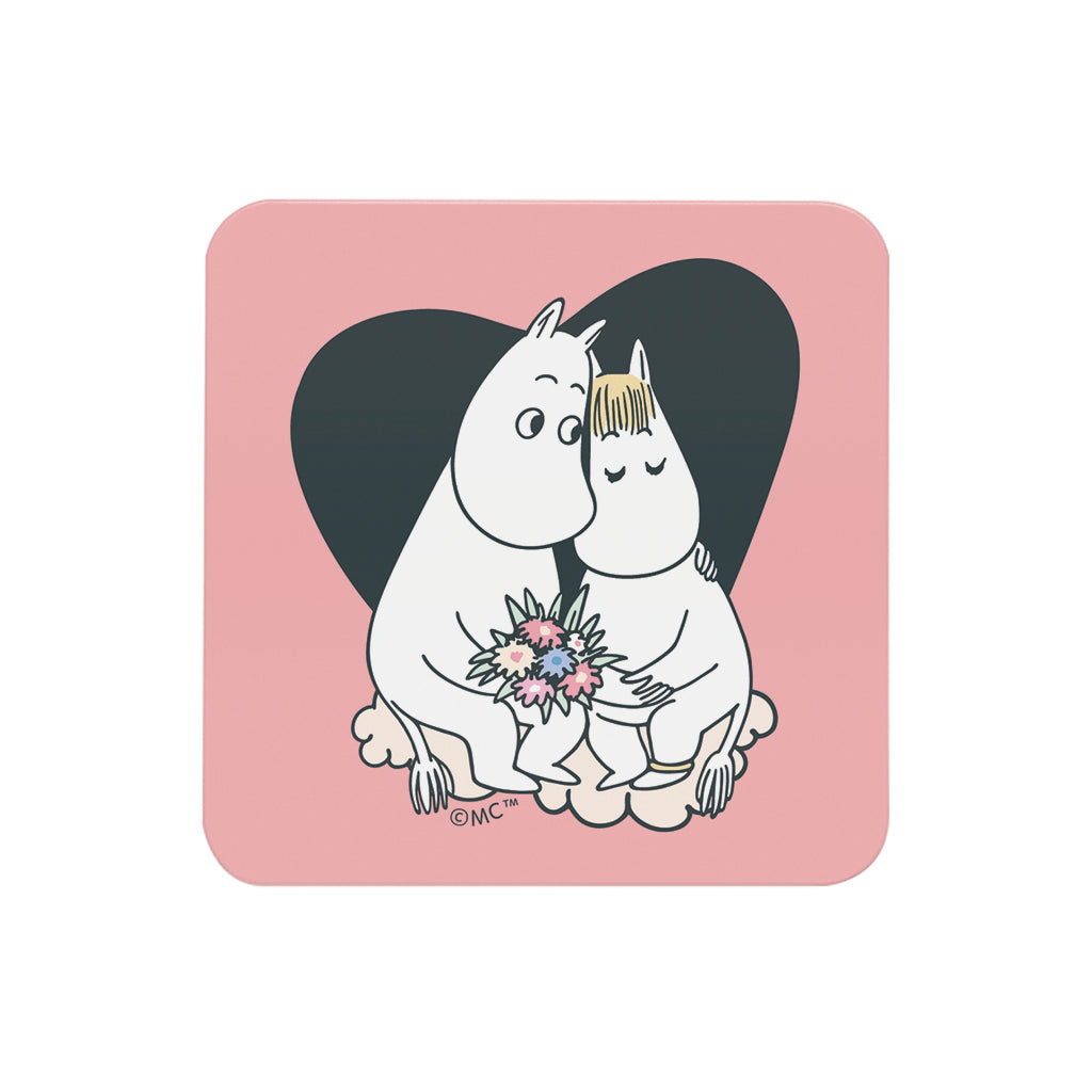 Moomin Snorkmaiden & Moomintroll Love Heart Wooden Single Coaster