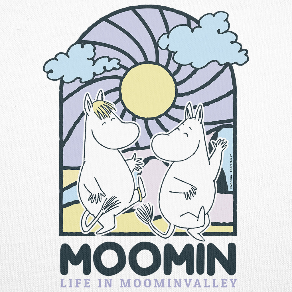 Moomin Stained Glass Style Life In Moominvalley Light Adult T-Shirt