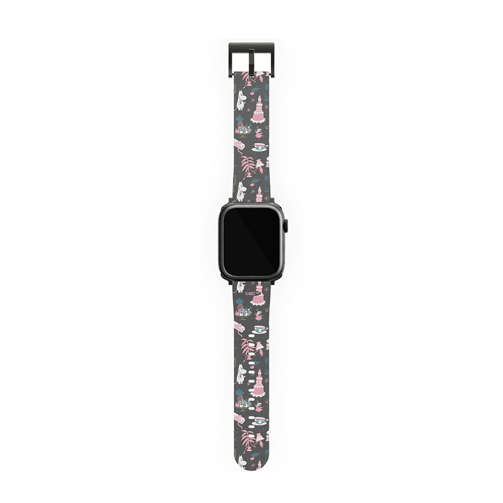 Moomin Family Tea Party Grey Apple Watch Band
