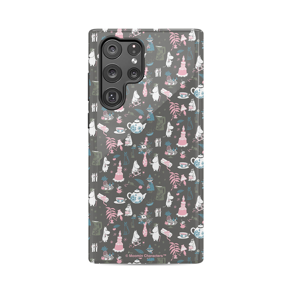 Moomin Family Tea Party Grey Galaxy Tough Case