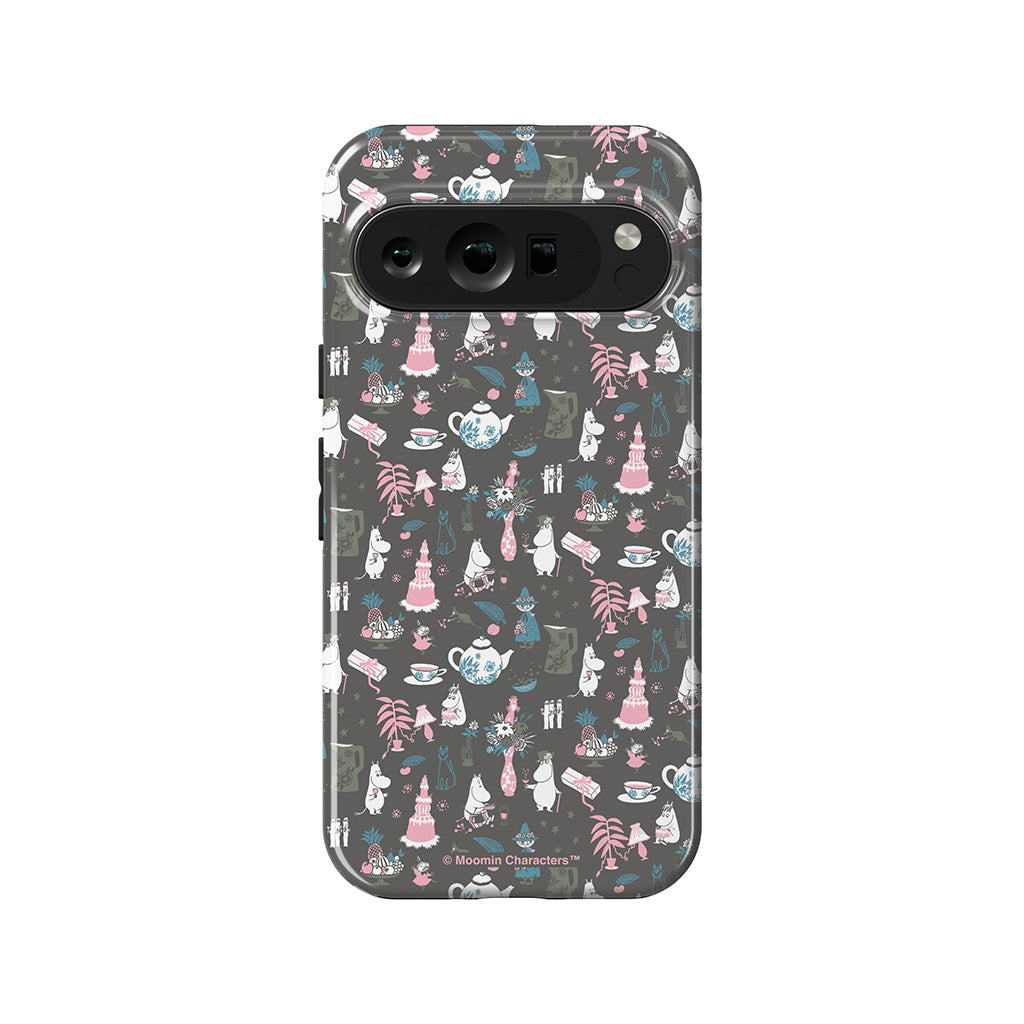 Moomin Family Tea Party Grey Google Pixel Tough Case