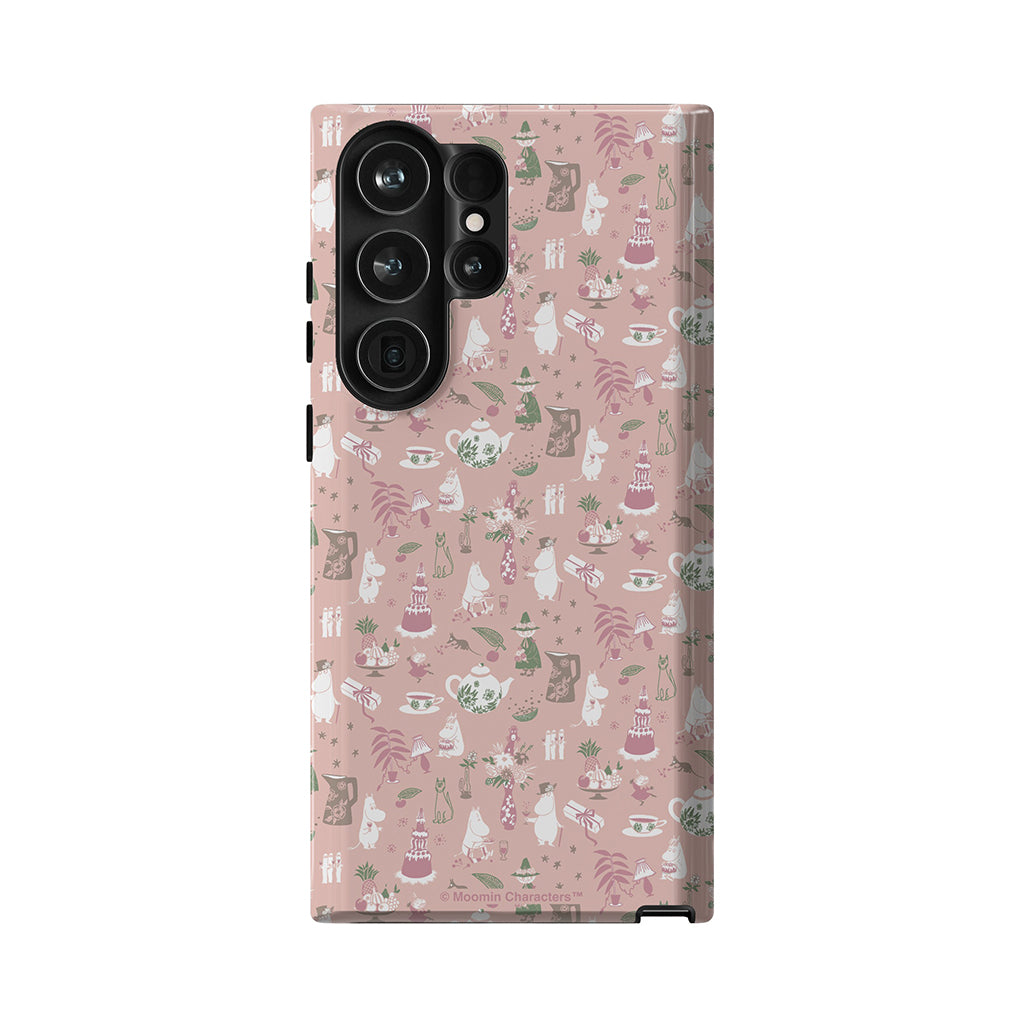 Moomin Family Tea Party Pink Galaxy Tough Case