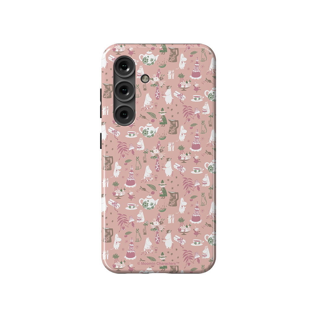 Moomin Family Tea Party Pink Galaxy Tough Case