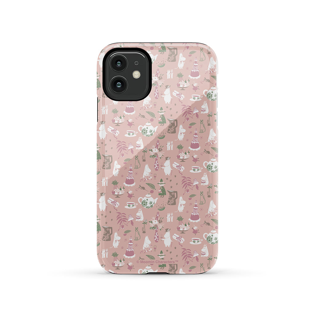 Moomin Family Tea Party Pink Apple iPhone Tough Case
