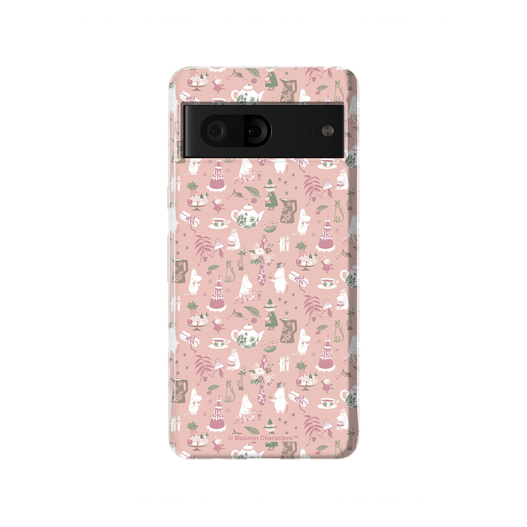 Moomin Family Tea Party Pink Google Pixel Tough Case