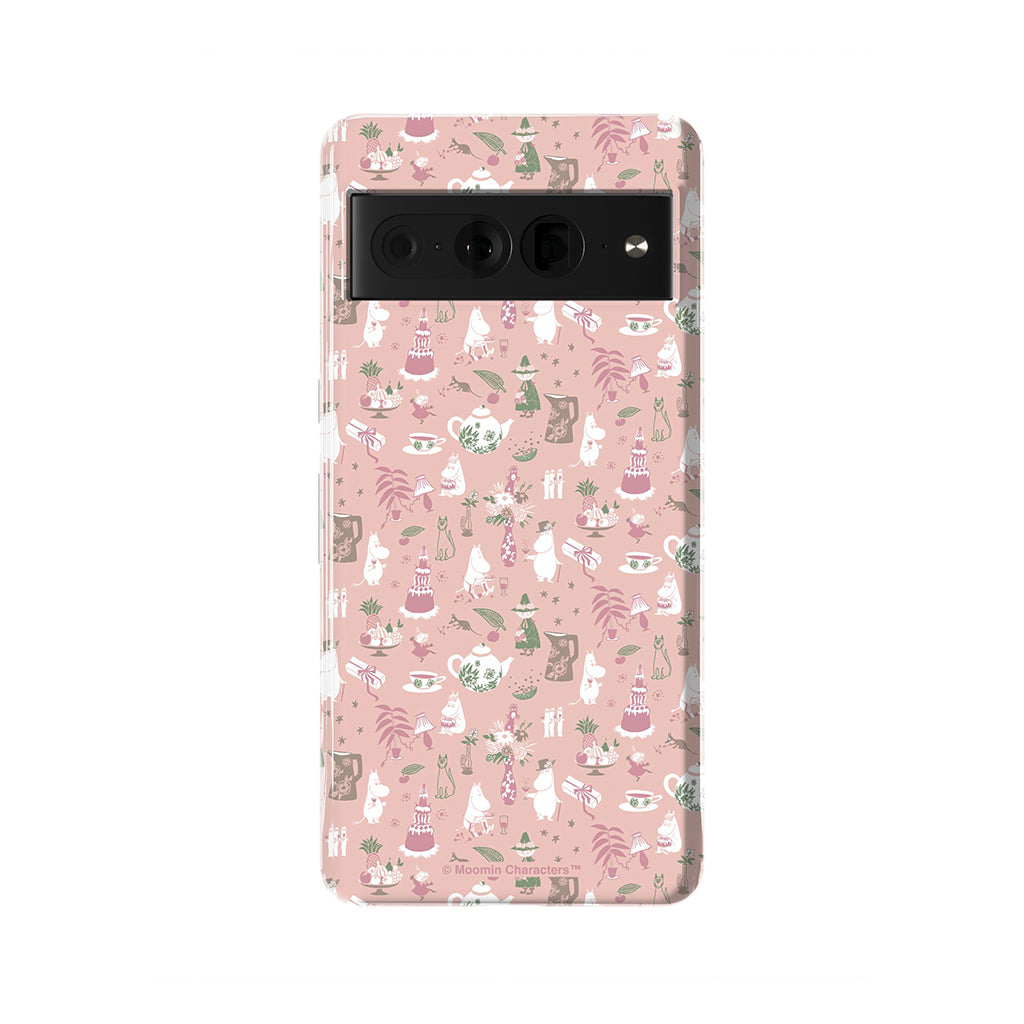 Moomin Family Tea Party Pink Google Pixel Tough Case
