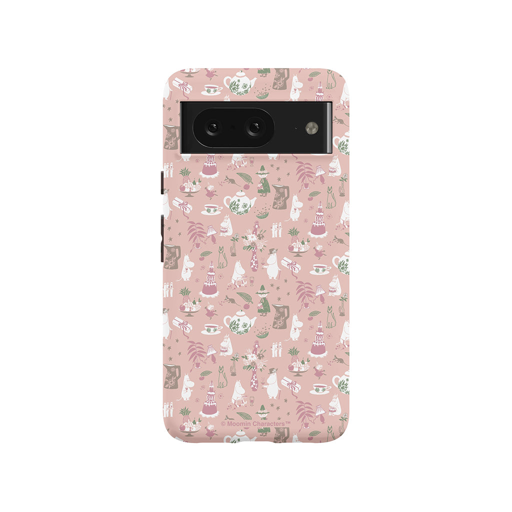 Moomin Family Tea Party Pink Google Pixel Tough Case