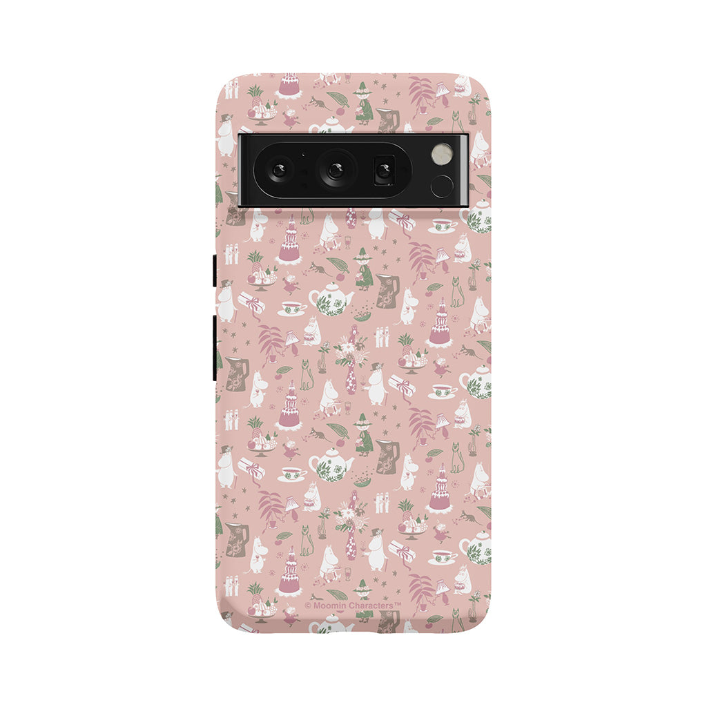 Moomin Family Tea Party Pink Google Pixel Tough Case