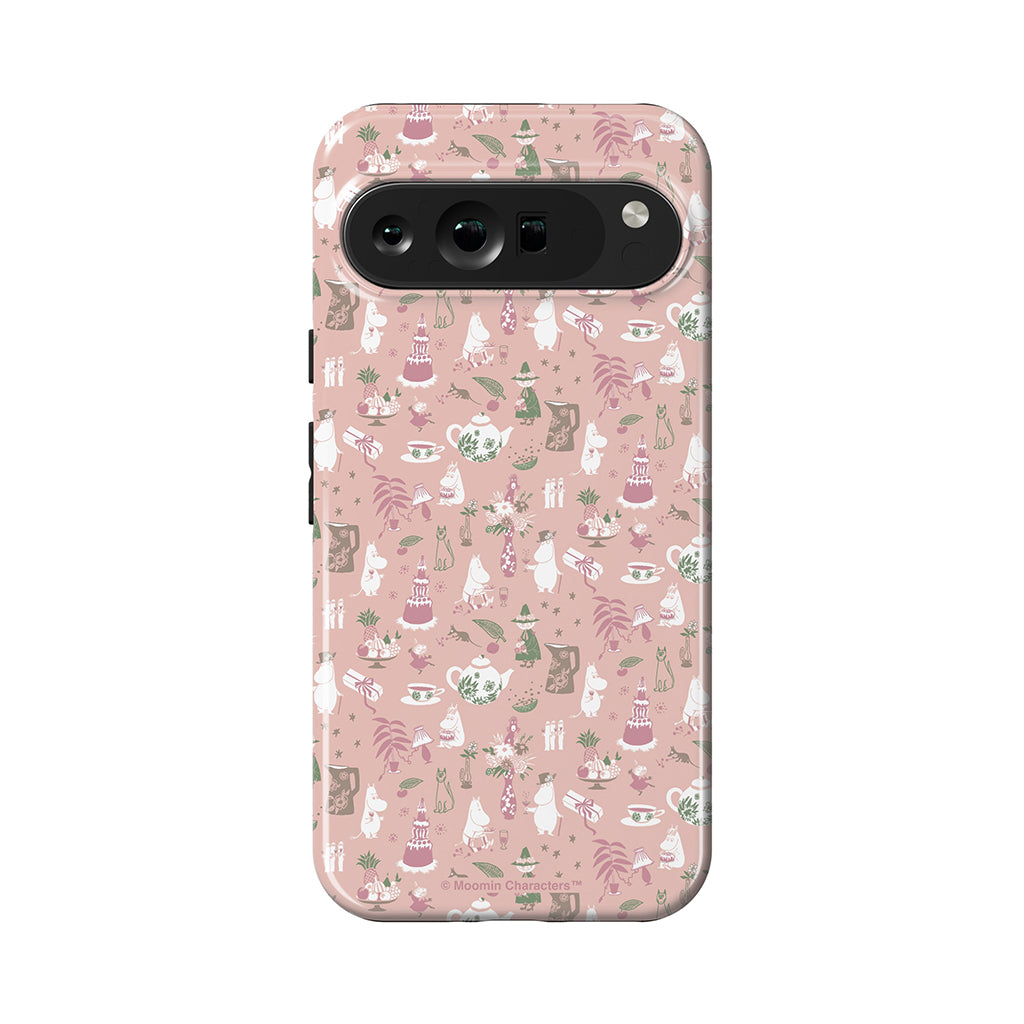Moomin Family Tea Party Pink Google Pixel Tough Case
