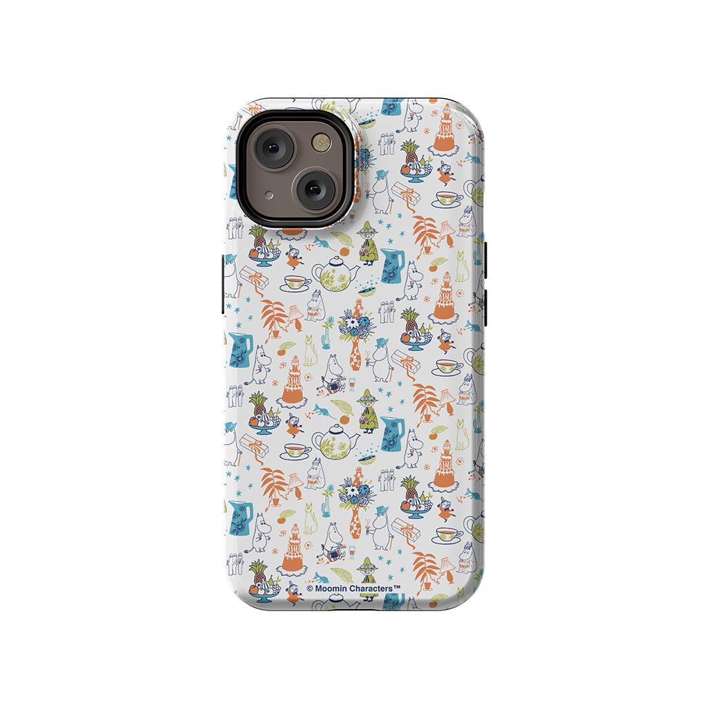 Moomin Family Tea Party White Apple iPhone Tough Case