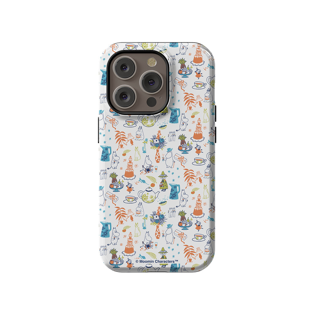 Moomin Family Tea Party White Apple iPhone Tough Case