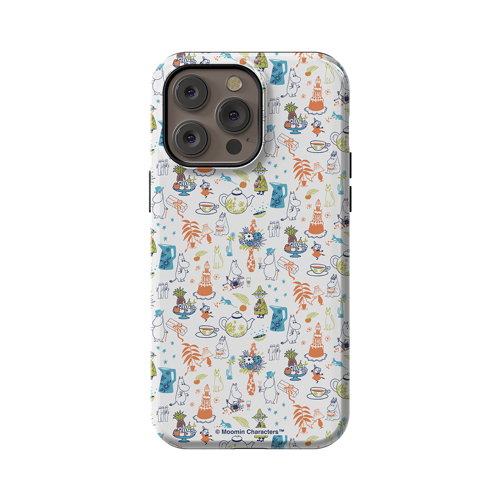 Moomin Family Tea Party White Apple iPhone Tough Case