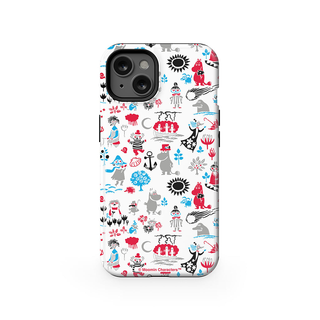 Moomins By The Sea Red And Blue Apple iPhone Tough Case