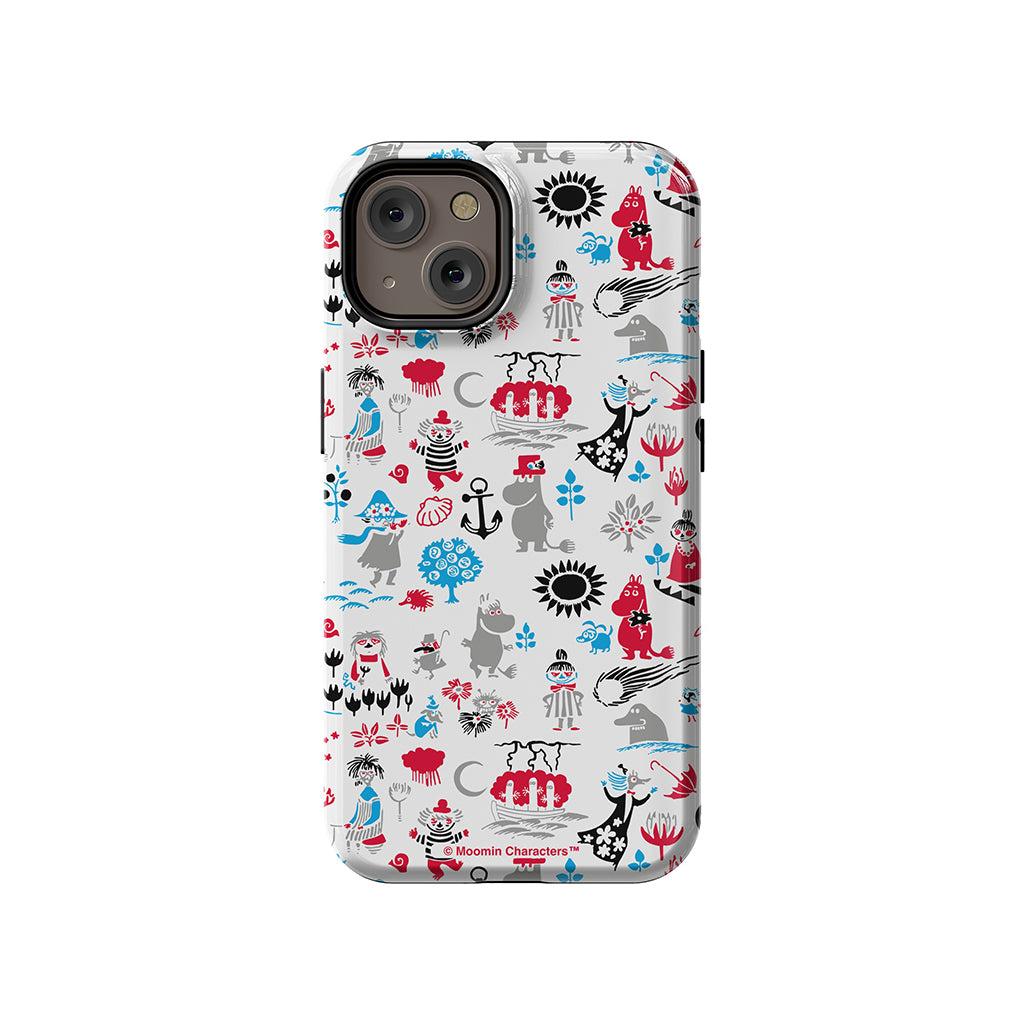 Moomins By The Sea Red And Blue Apple iPhone Tough Case