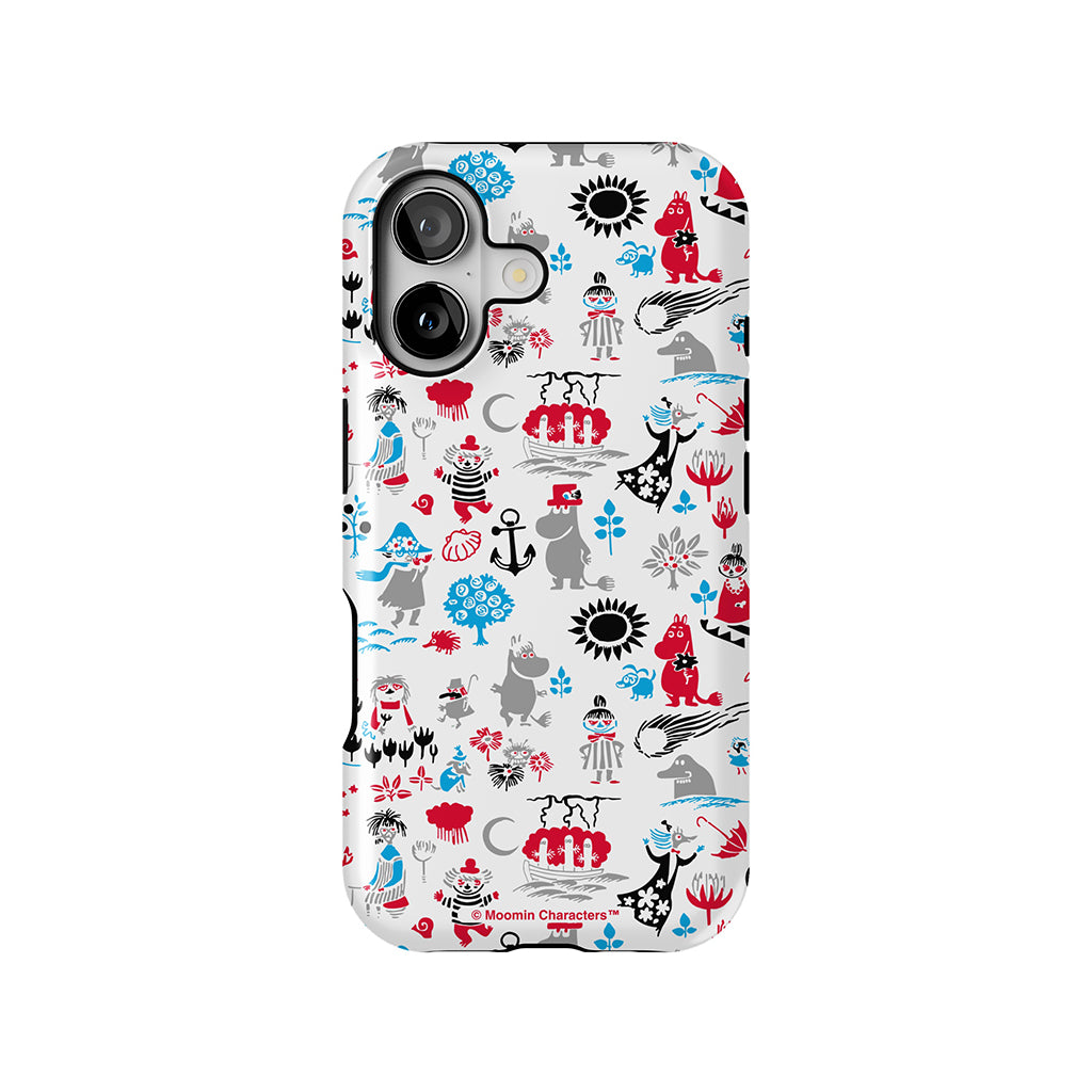 Moomins By The Sea Red And Blue Apple iPhone Tough Case