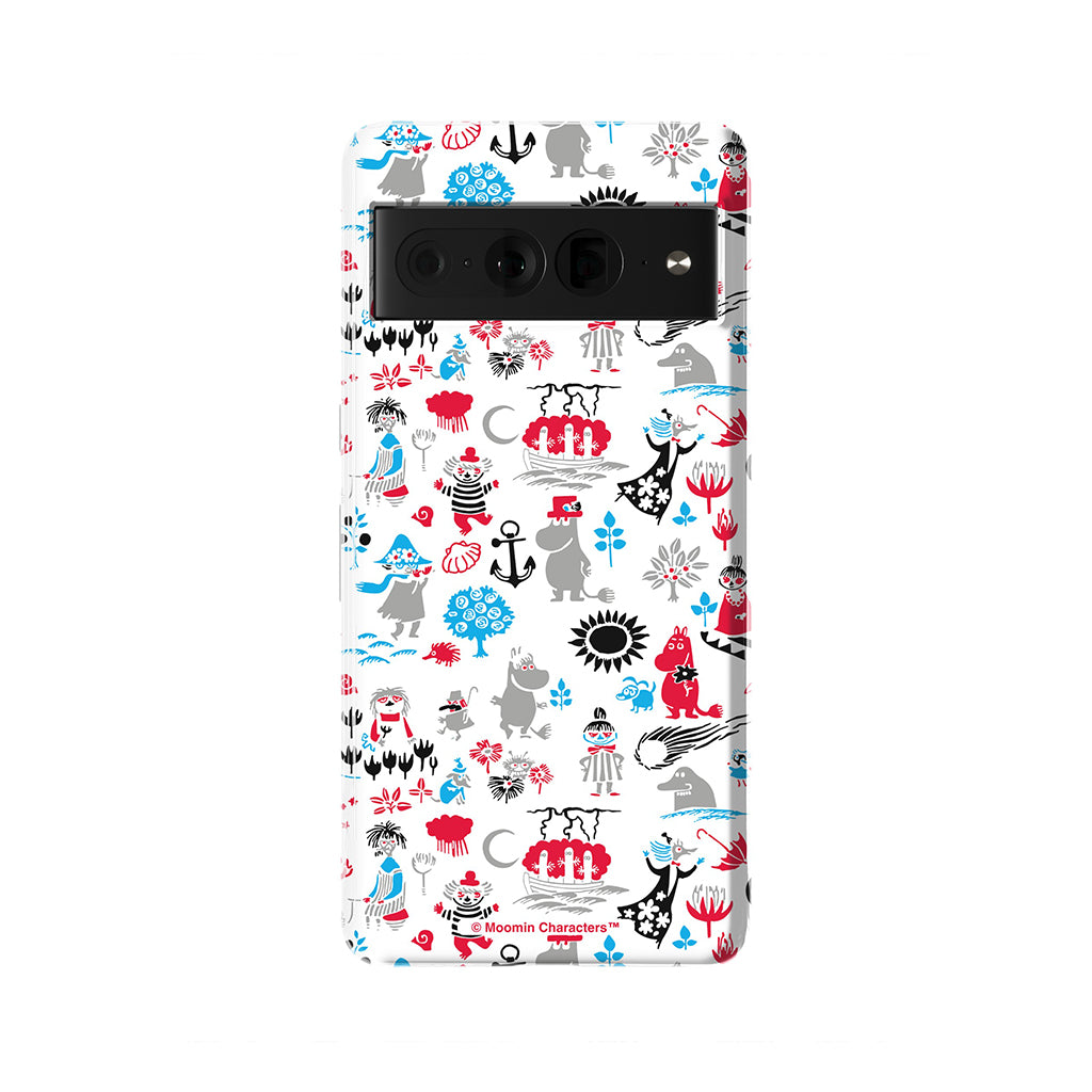 Moomins By The Sea Red And Blue Google Pixel Tough Case