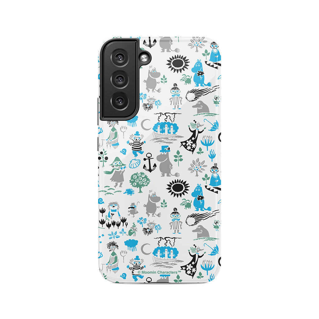Moomins By The Sea Blue And Green Galaxy Tough Case