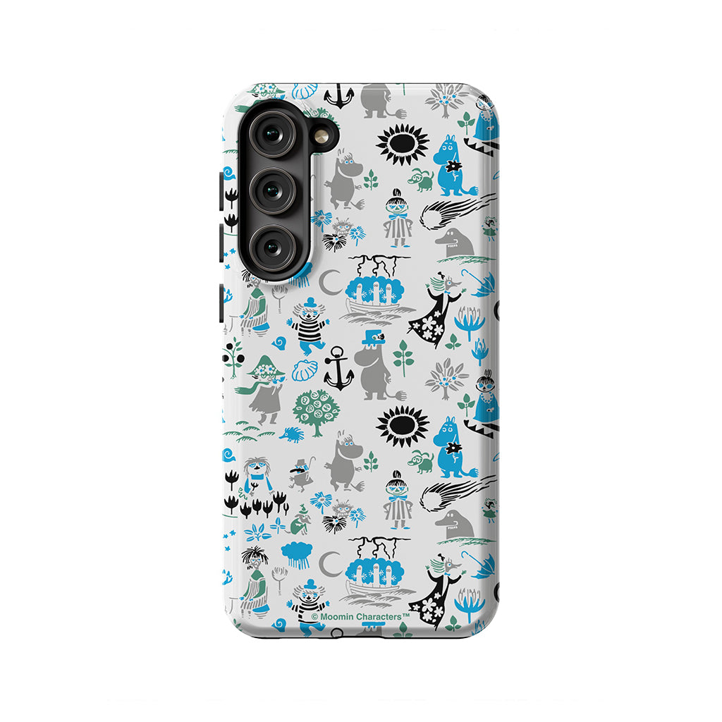 Moomins By The Sea Blue And Green Galaxy Tough Case