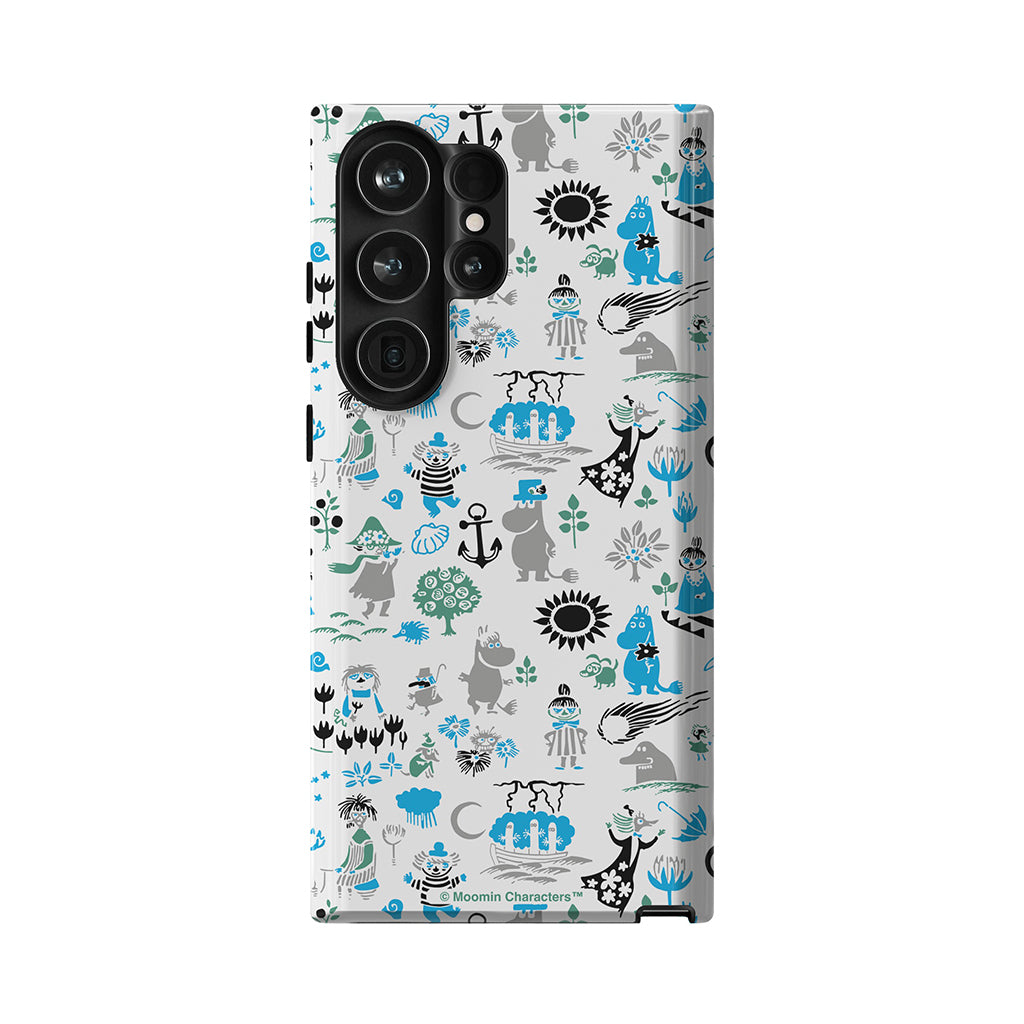 Moomins By The Sea Blue And Green Galaxy Tough Case