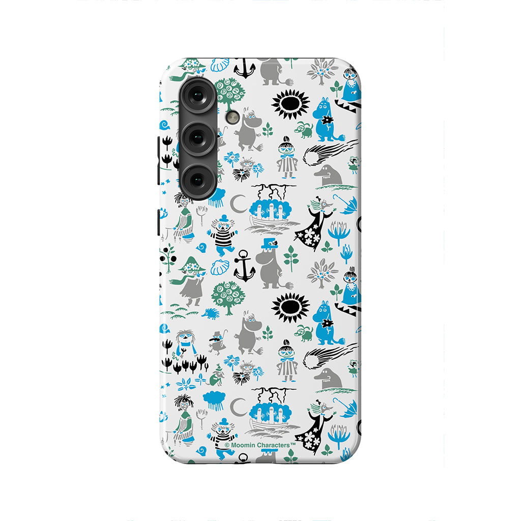 Moomins By The Sea Blue And Green Galaxy Tough Case
