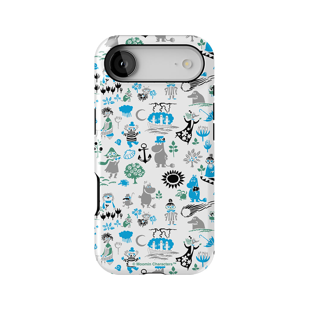 Moomins By The Sea Blue And Green Apple iPhone Tough Case