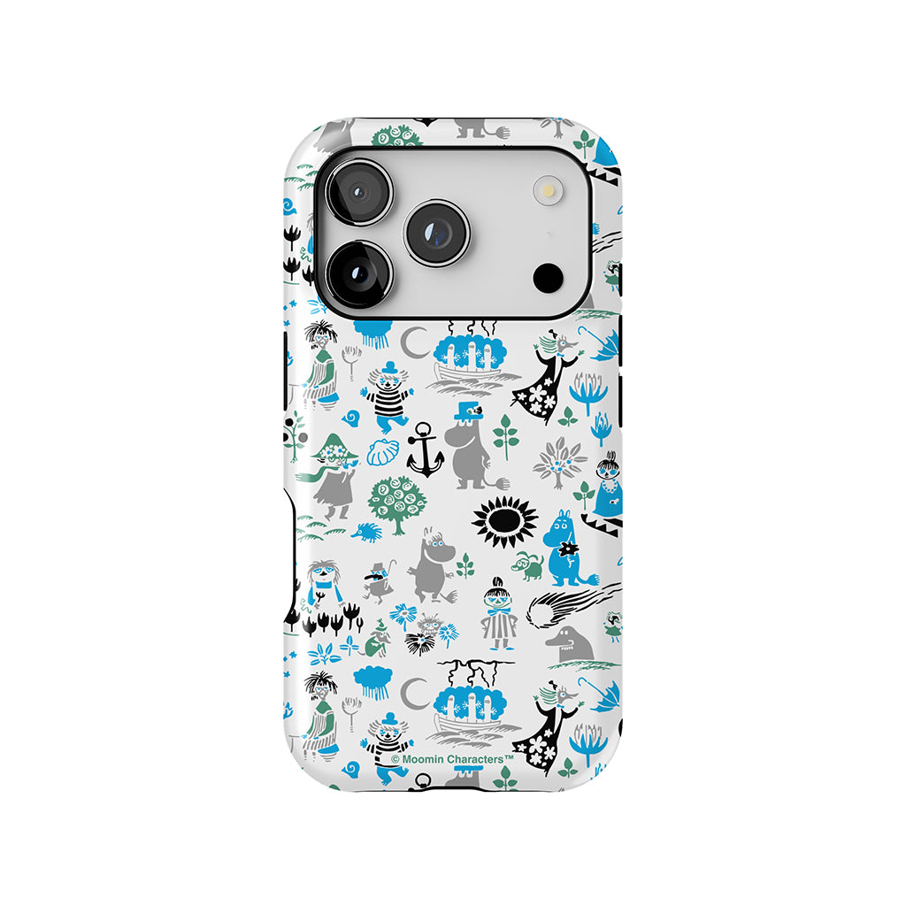 Moomins By The Sea Blue And Green Apple iPhone Tough Case