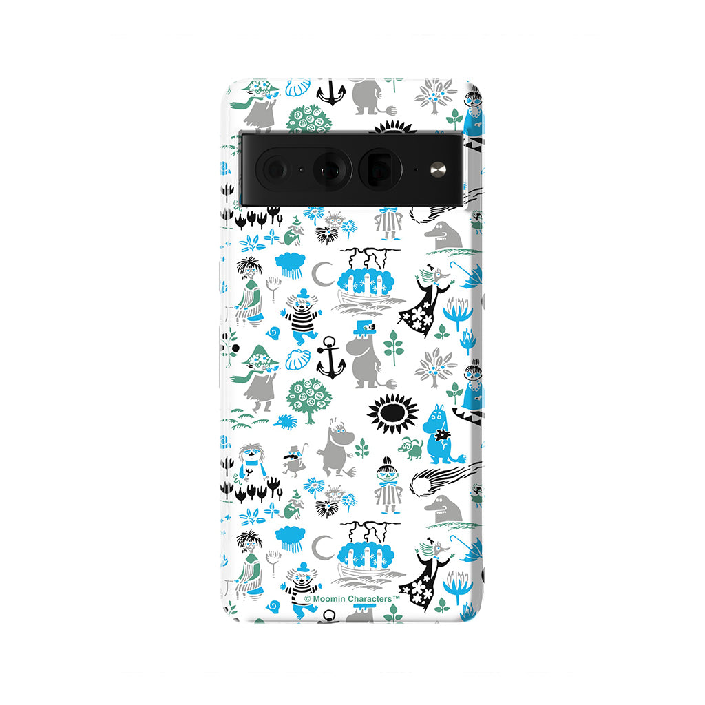 Moomins By The Sea Blue And Green Google Pixel Tough Case