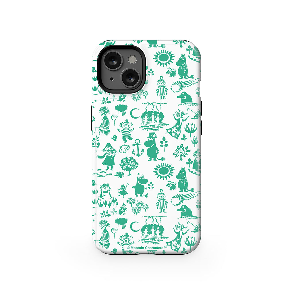 Moomins By The Sea Green Apple iPhone Tough Case