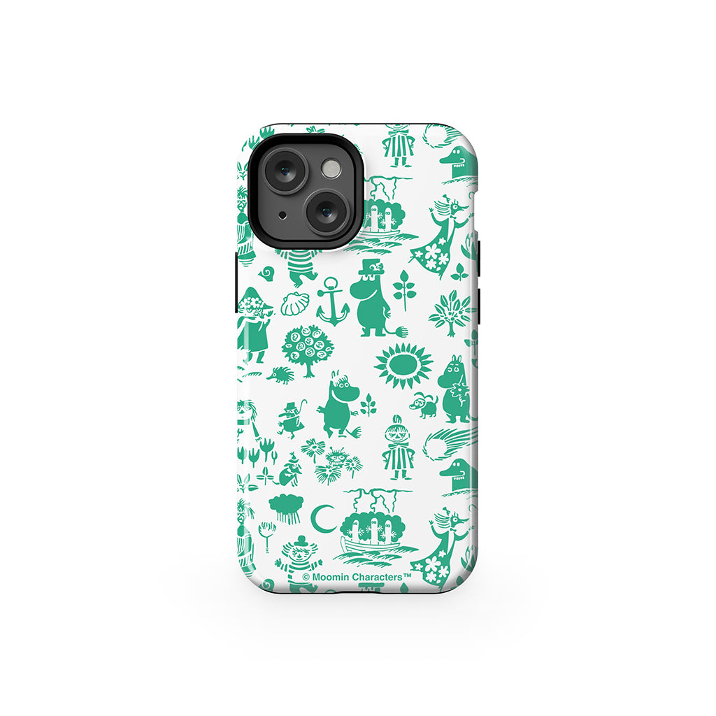 Moomins By The Sea Green Apple iPhone Tough Case