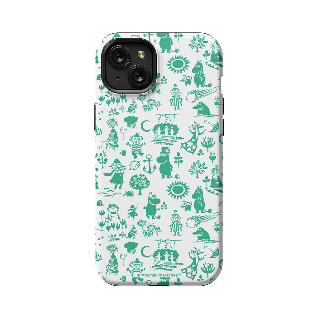 Moomins By The Sea Green Apple iPhone Tough Case