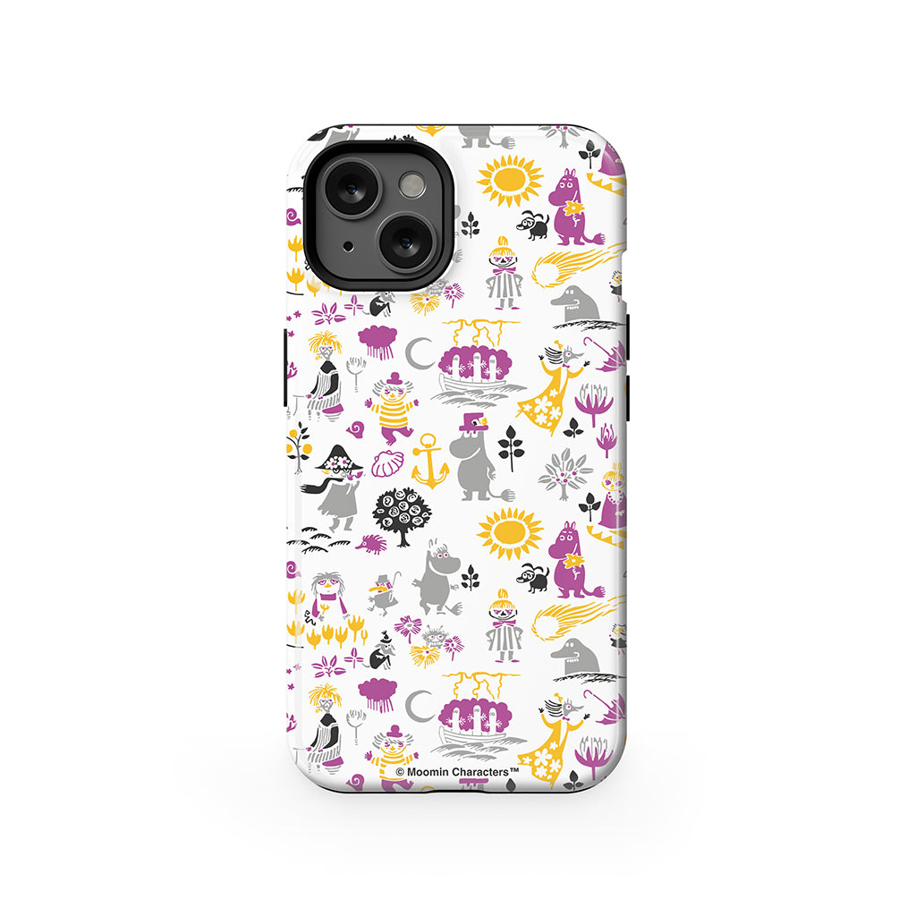 Moomins By The Sea Purple And Yellow Apple iPhone Tough Case