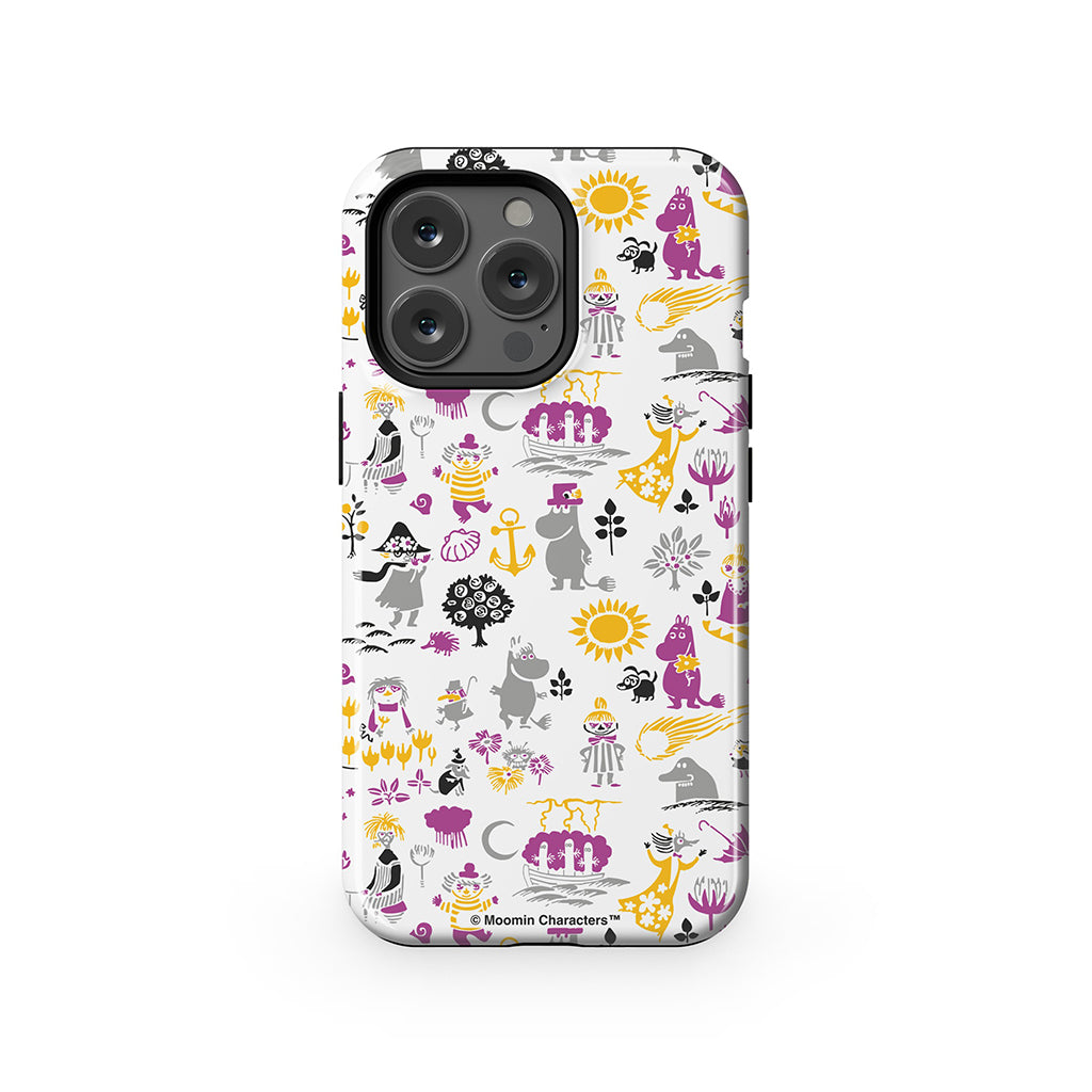Moomins By The Sea Purple And Yellow Apple iPhone Tough Case