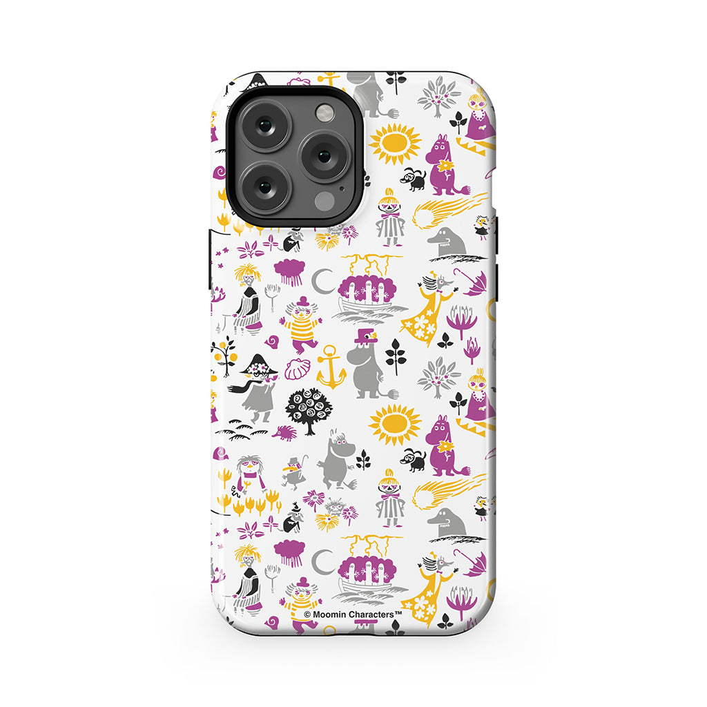 Moomins By The Sea Purple And Yellow Apple iPhone Tough Case