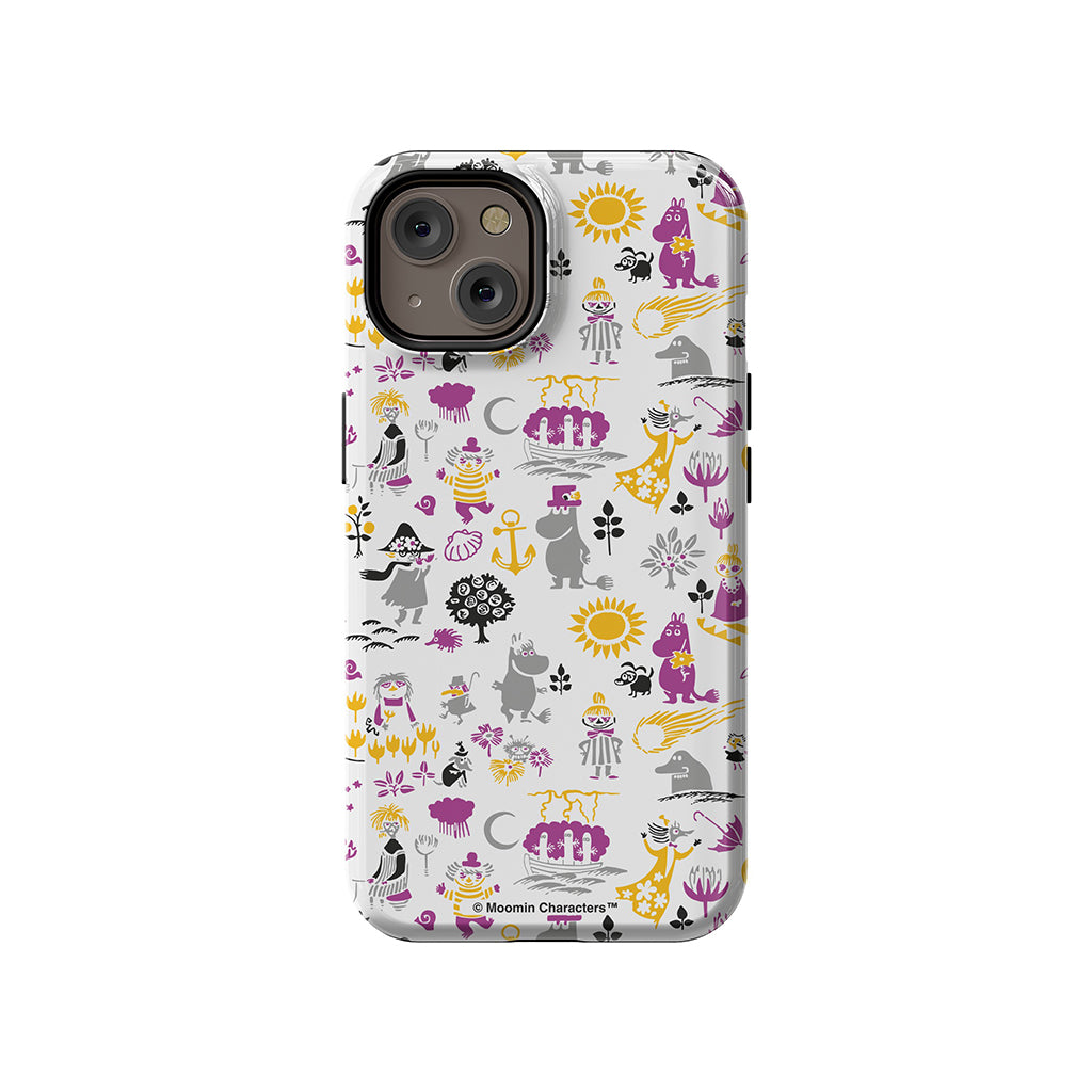 Moomins By The Sea Purple And Yellow Apple iPhone Tough Case