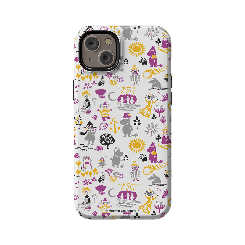 Moomins By The Sea Purple And Yellow Apple iPhone Tough Case