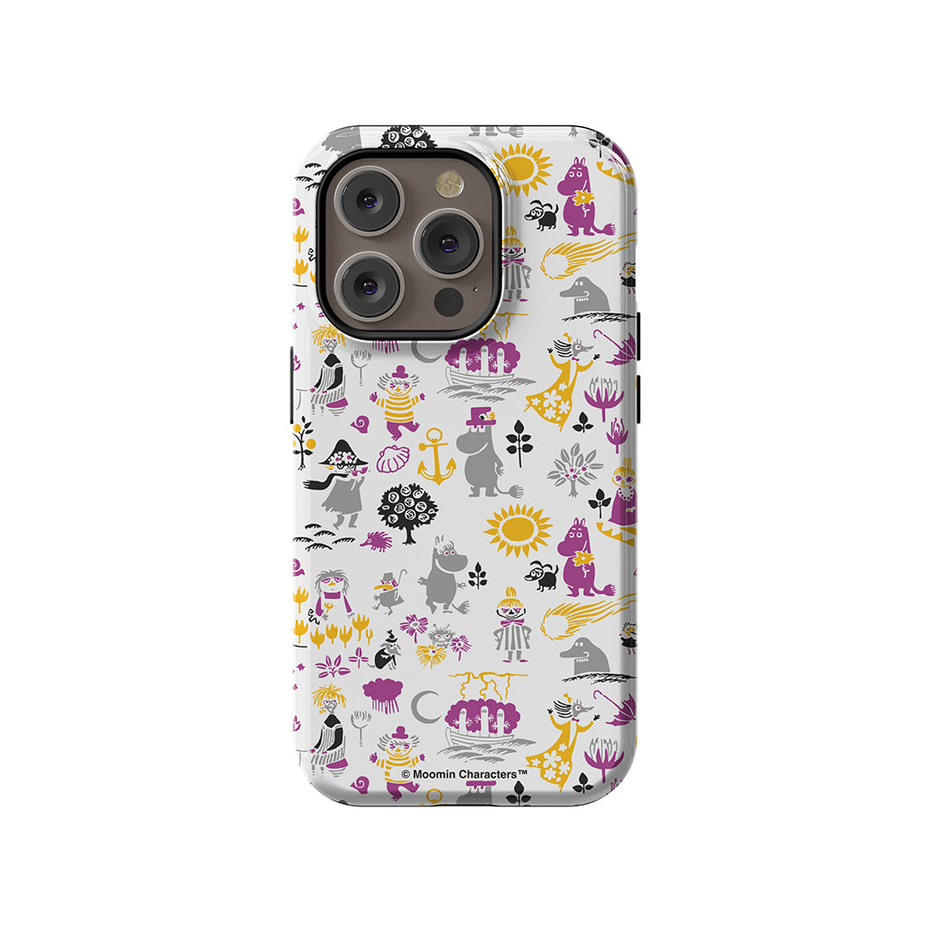 Moomins By The Sea Purple And Yellow Apple iPhone Tough Case
