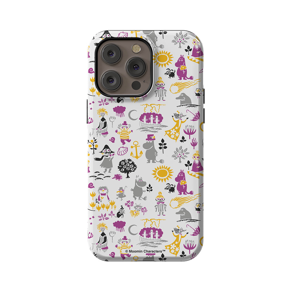 Moomins By The Sea Purple And Yellow Apple iPhone Tough Case