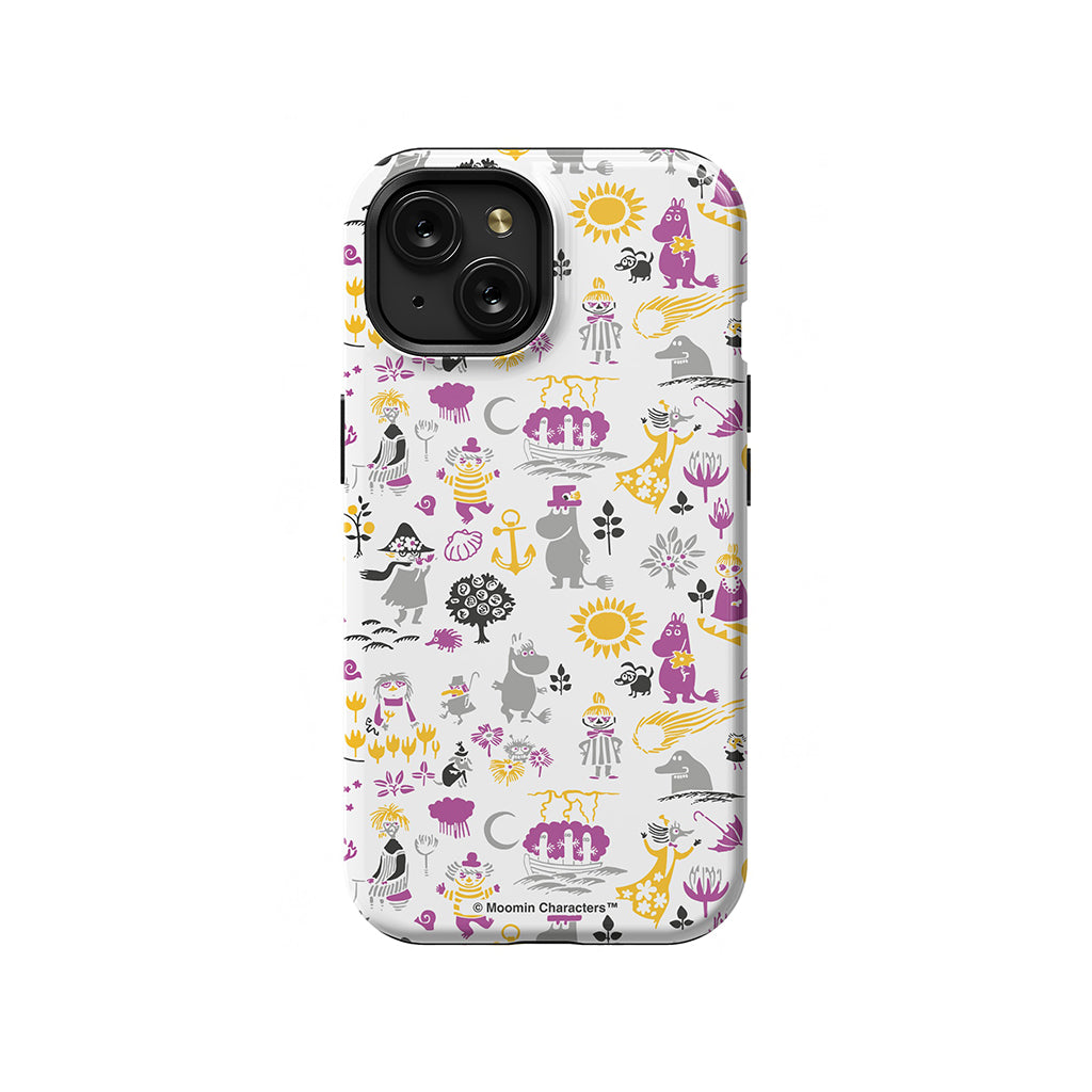 Moomins By The Sea Purple And Yellow Apple iPhone Tough Case