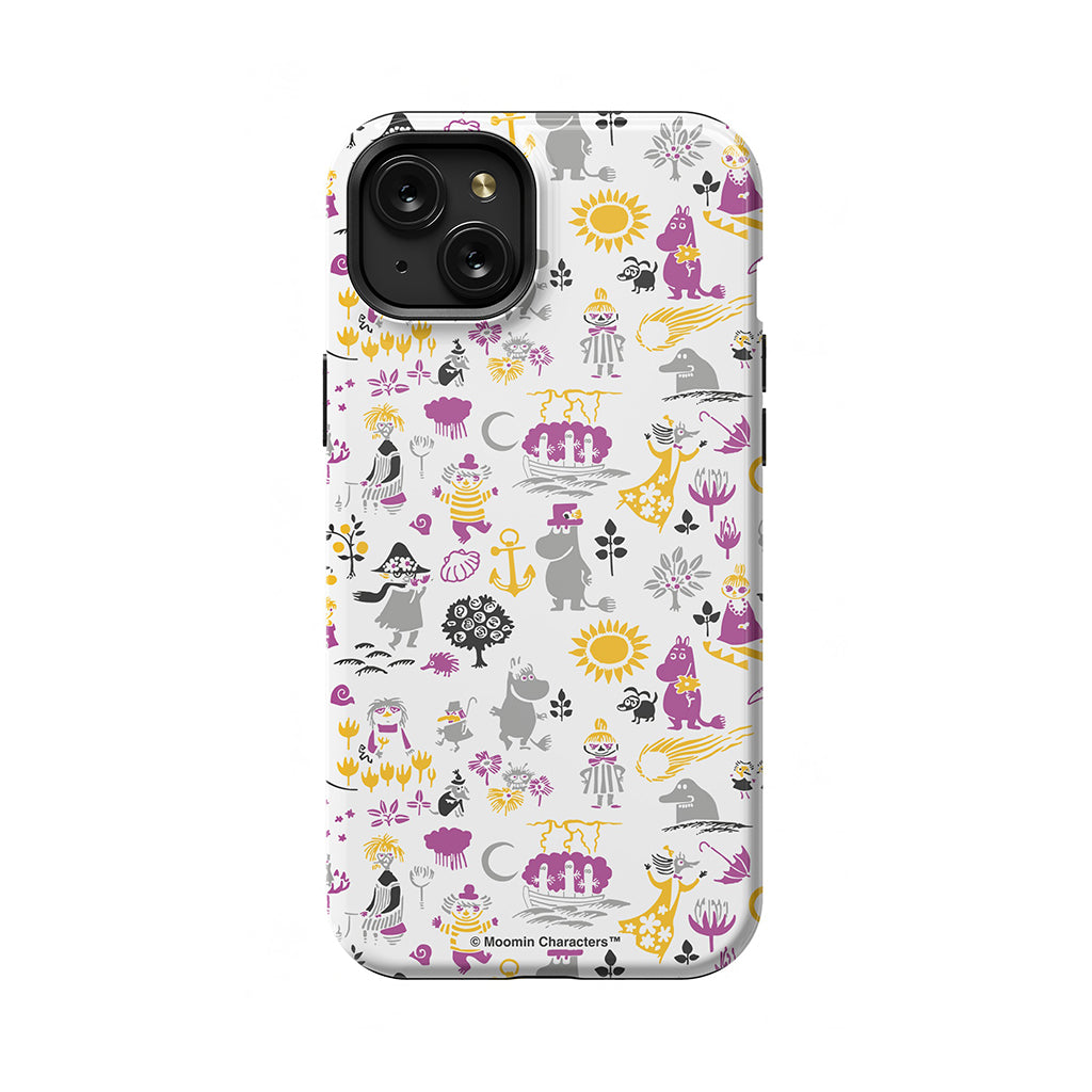 Moomins By The Sea Purple And Yellow Apple iPhone Tough Case