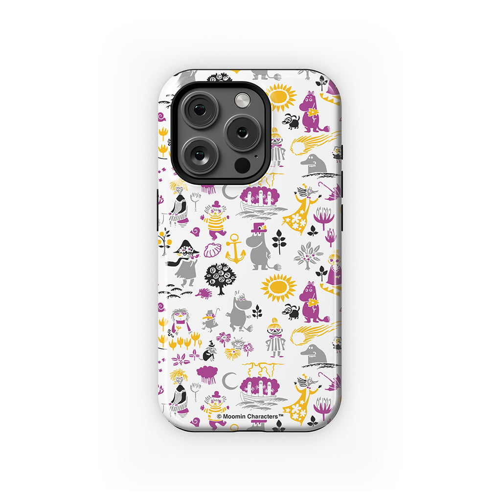 Moomins By The Sea Purple And Yellow Apple iPhone Tough Case