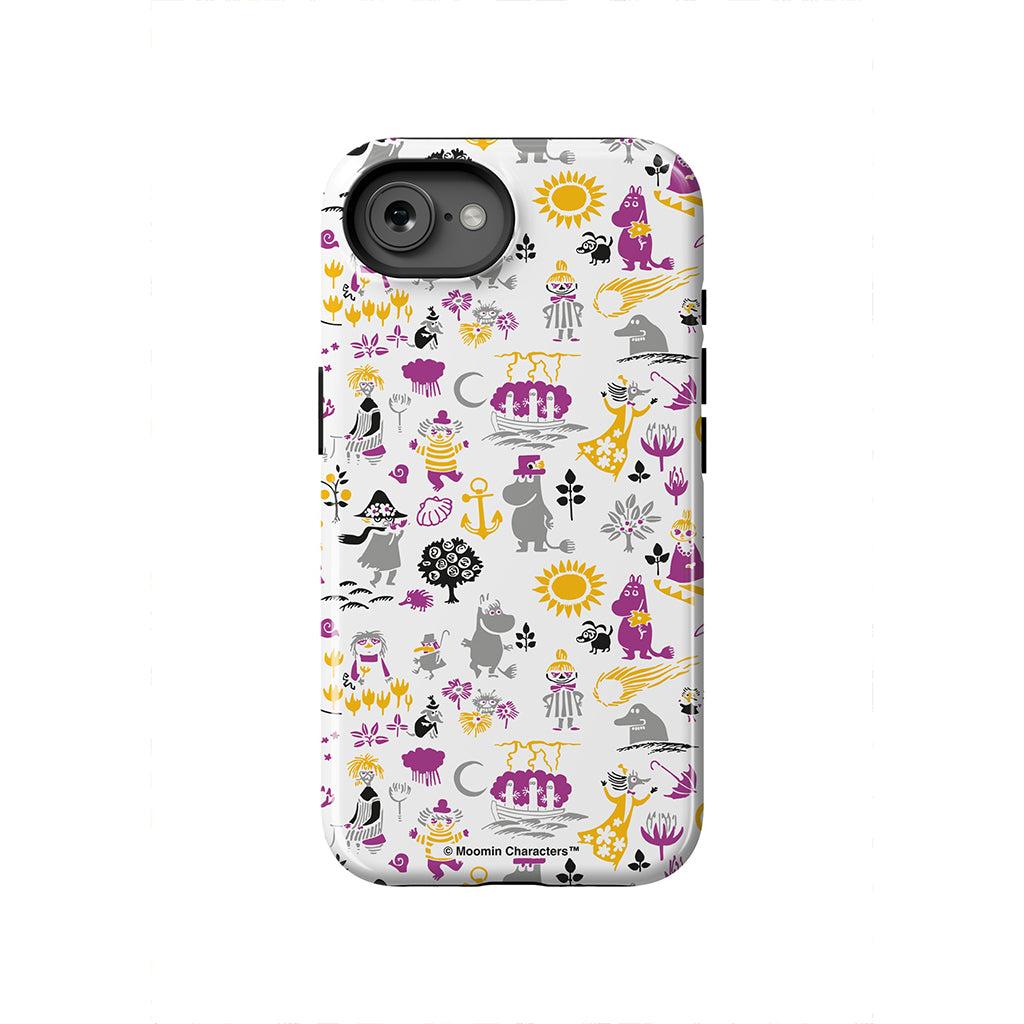 Moomins By The Sea Purple And Yellow Apple iPhone Tough Case