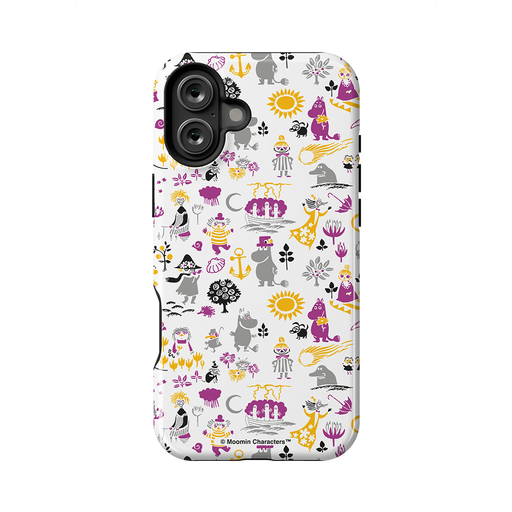 Moomins By The Sea Purple And Yellow Apple iPhone Tough Case