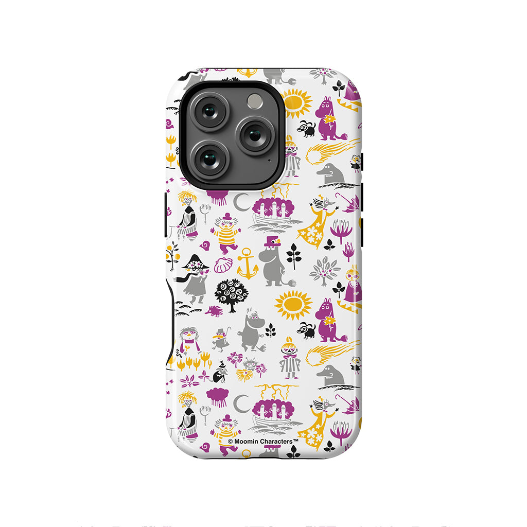 Moomins By The Sea Purple And Yellow Apple iPhone Tough Case