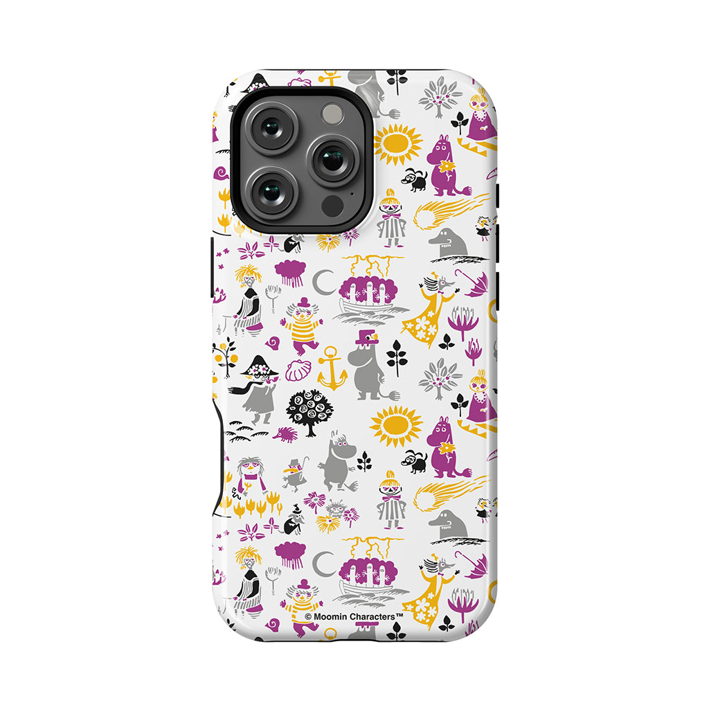 Moomins By The Sea Purple And Yellow Apple iPhone Tough Case