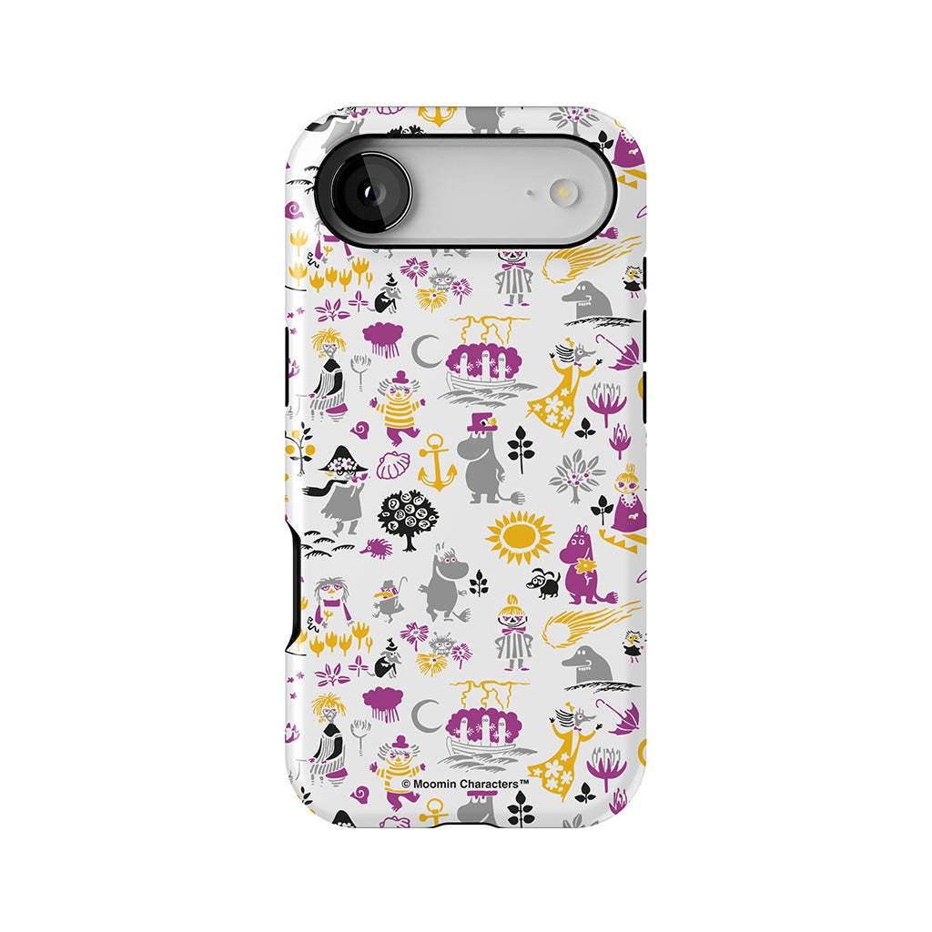 Moomins By The Sea Purple And Yellow Apple iPhone Tough Case
