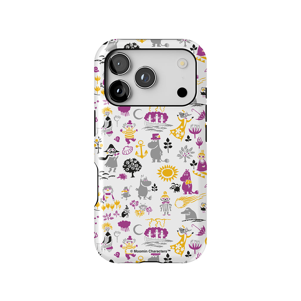 Moomins By The Sea Purple And Yellow Apple iPhone Tough Case