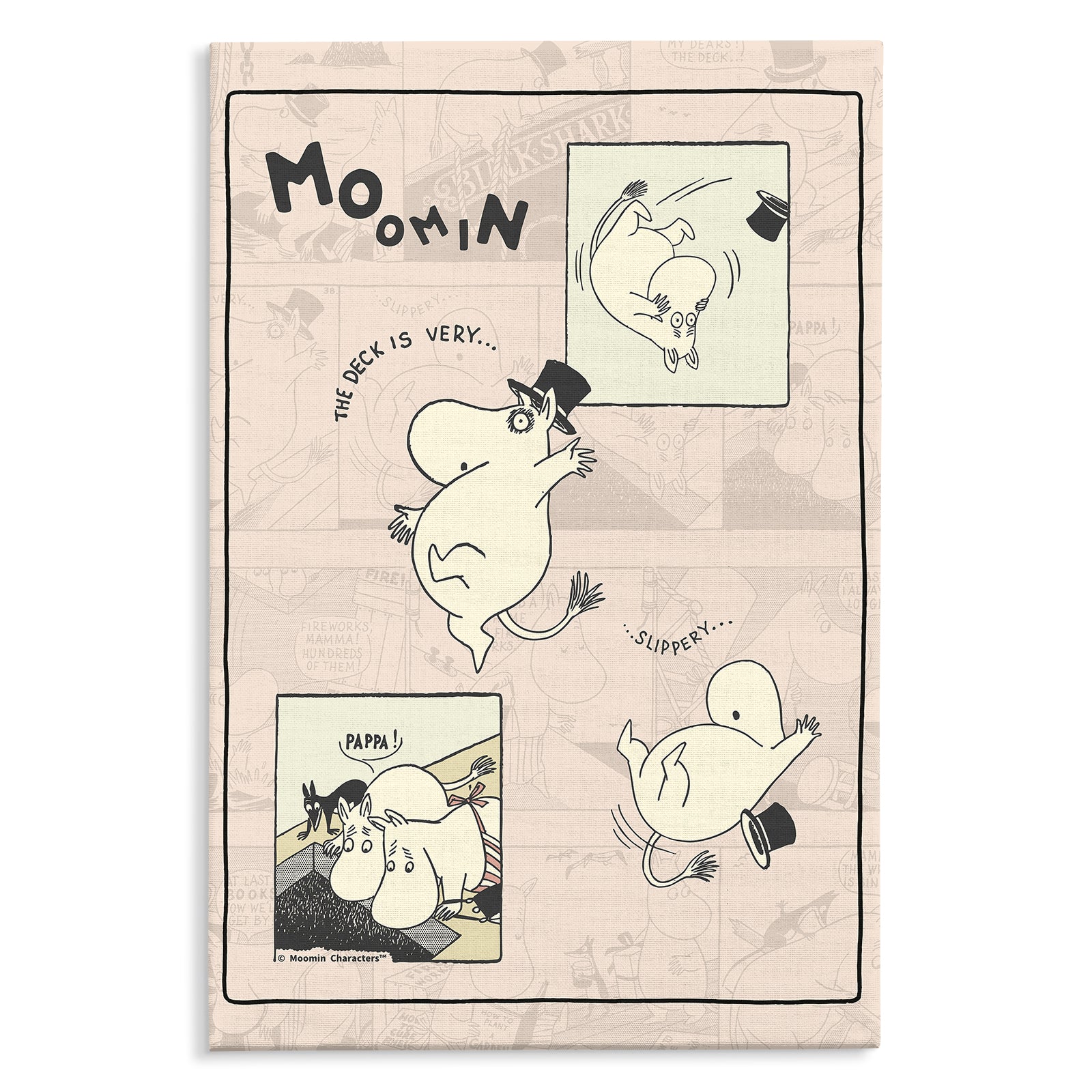 Moominpappa Slippery Deck Stretched Canvas | Moomin Shop United States